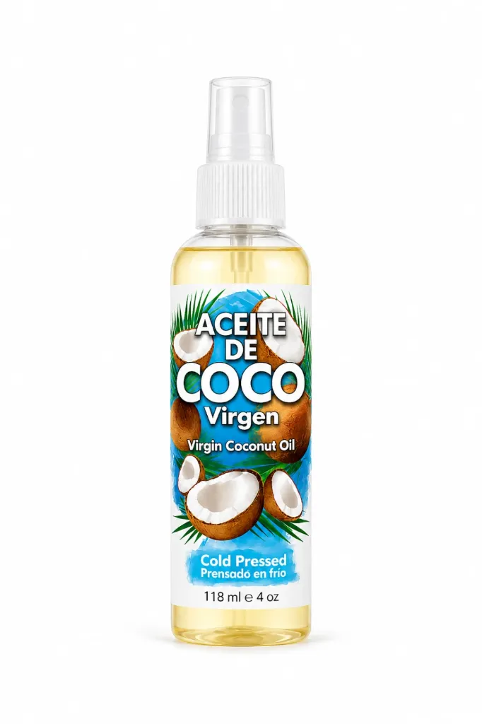 Aceite de Coco Virgen Botella Spray 4 OZ, 8 OZ Y 12 OZ