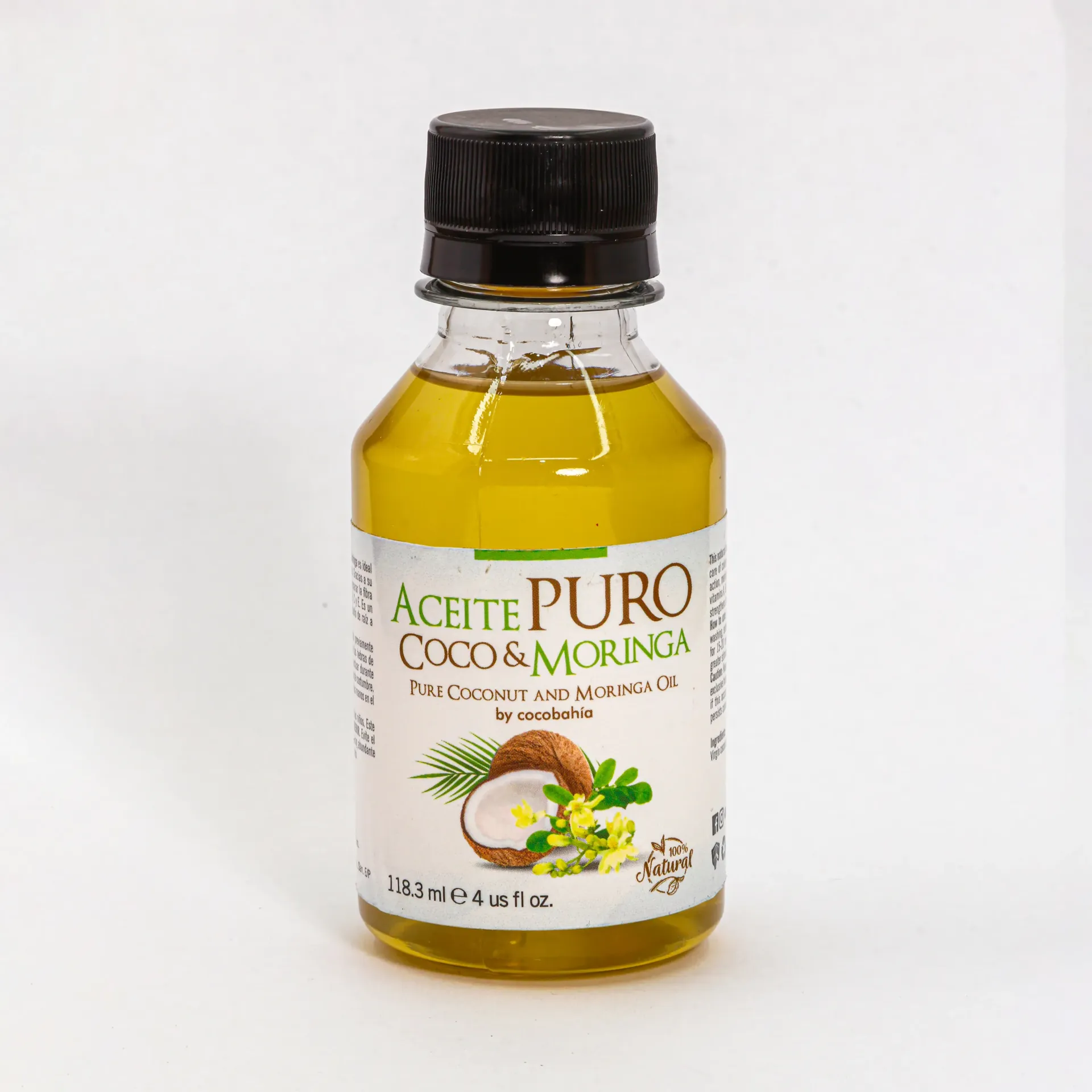 Aceite Capilar Puro Coco  Coco y Moringa  4 OZ 