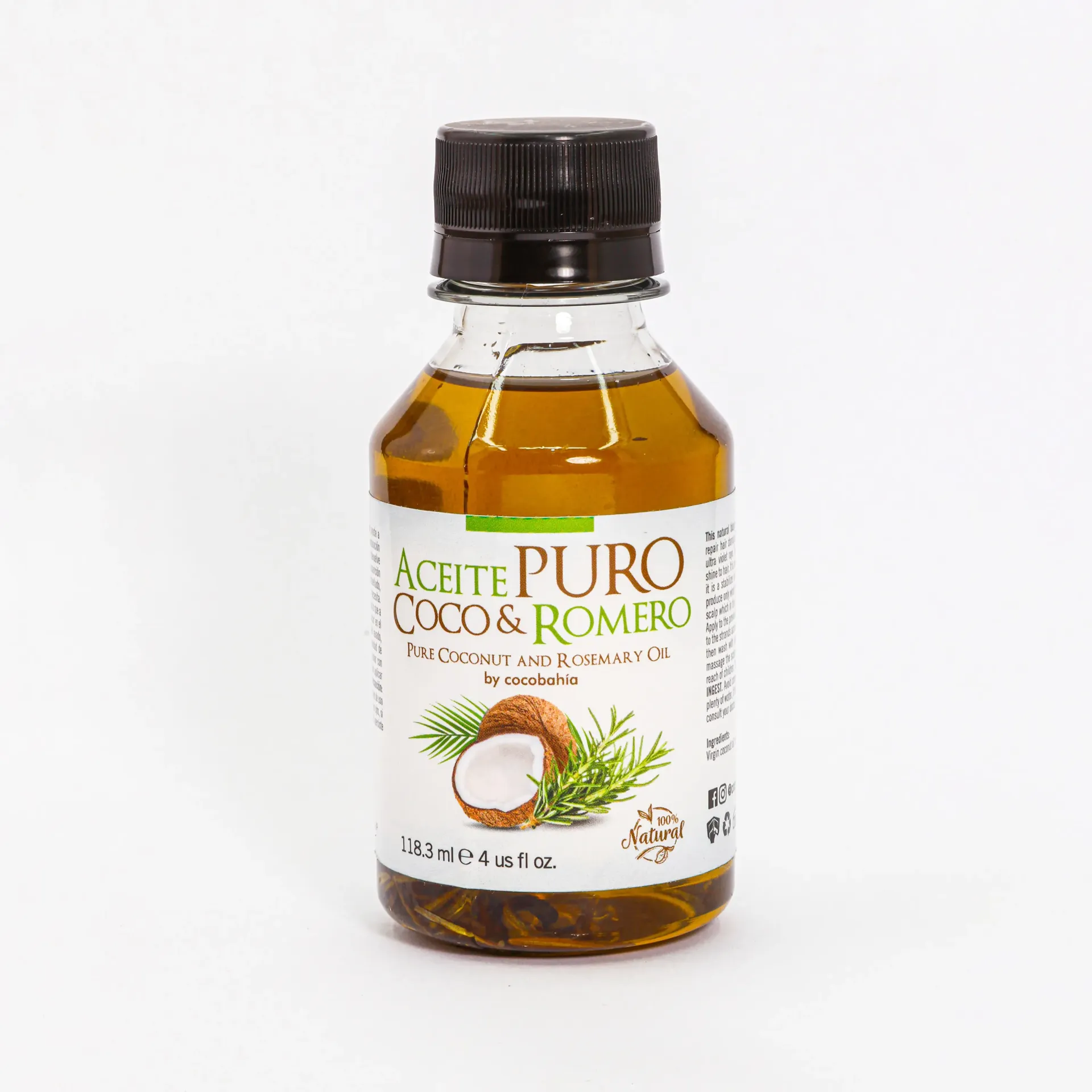 [CB-074] Aceite Capilar Puro Coco  Coco y Romero 4 OZ