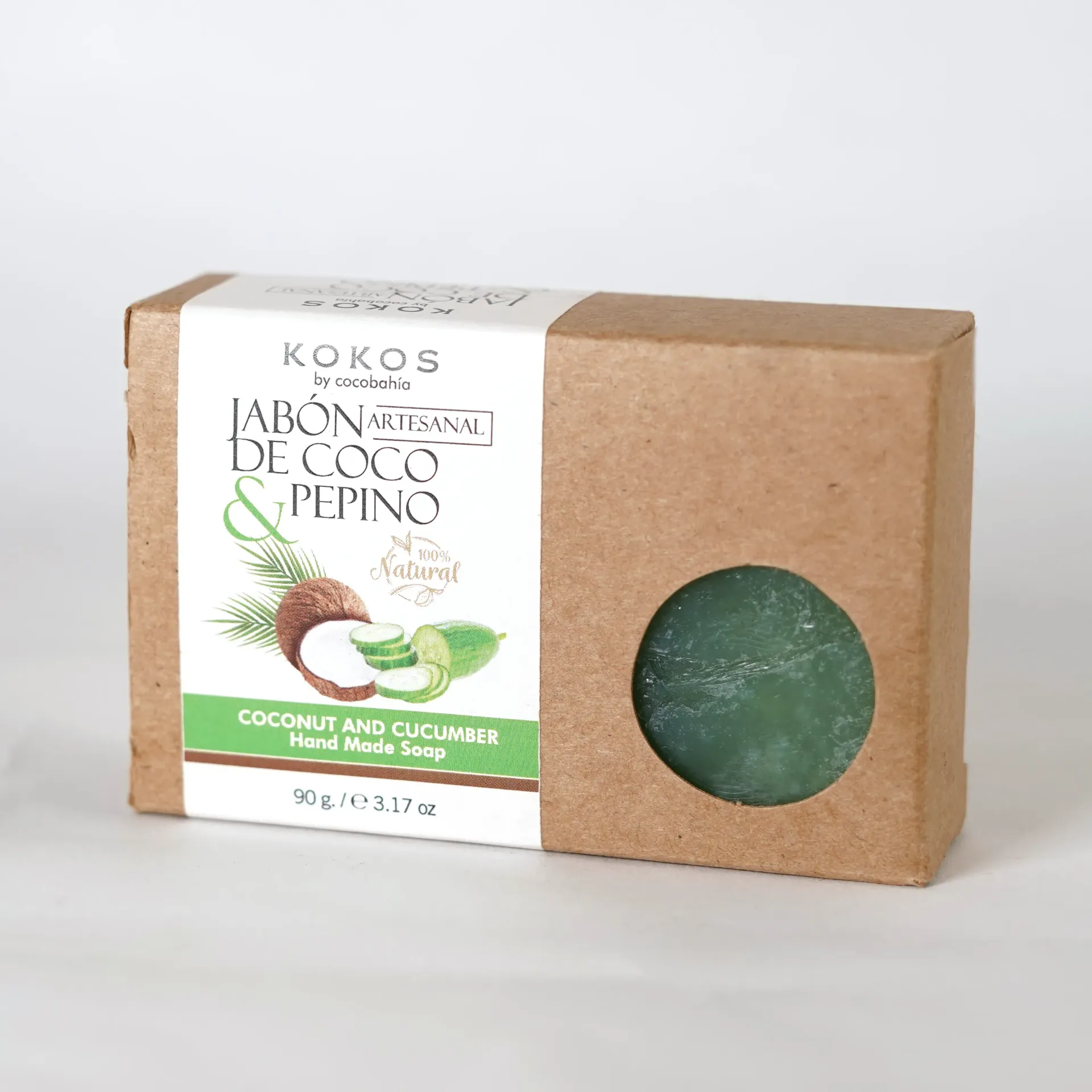 Jabón Artesanal Coco y Pepino 90 gr 